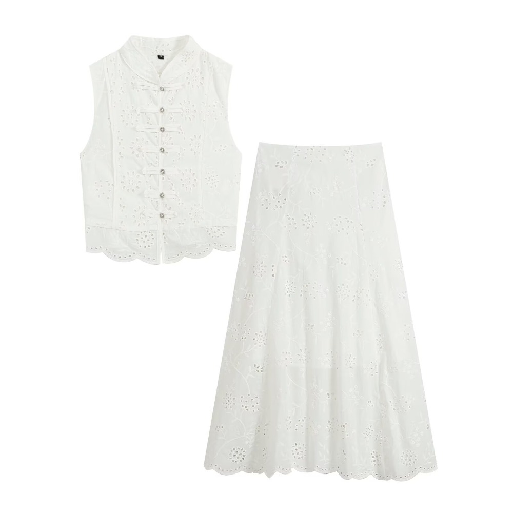 Women Embroidered Eyelet Skirt - Midi Skirt Floral review and price