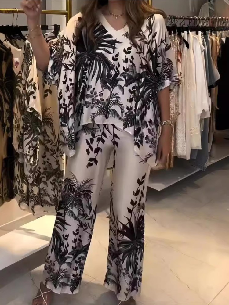 Elegant Two Piece Office Suit  - Romper Floral Print review and price