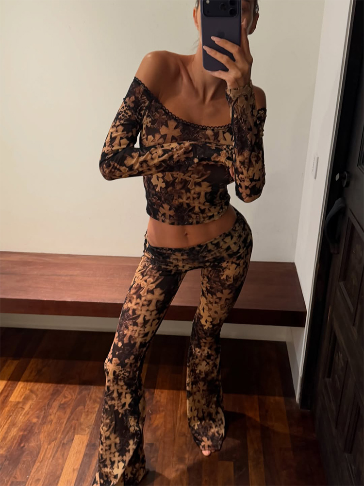 Ahagaga Women's Clothing Print - Crop Top Crochet review and price
